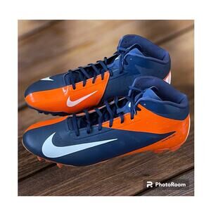 New Nike Hyperfuse Vapor Elite Football Cleats Broncos Orange Blue Size 14